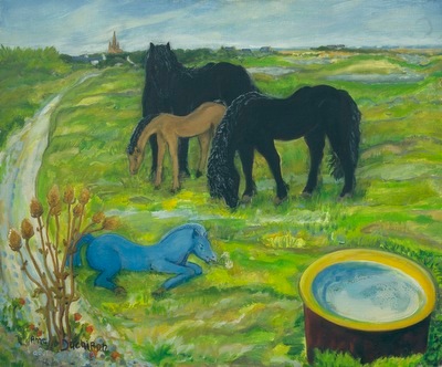 cheval bleu