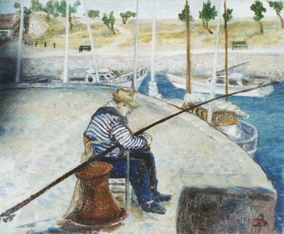 pêcheur à la gaule